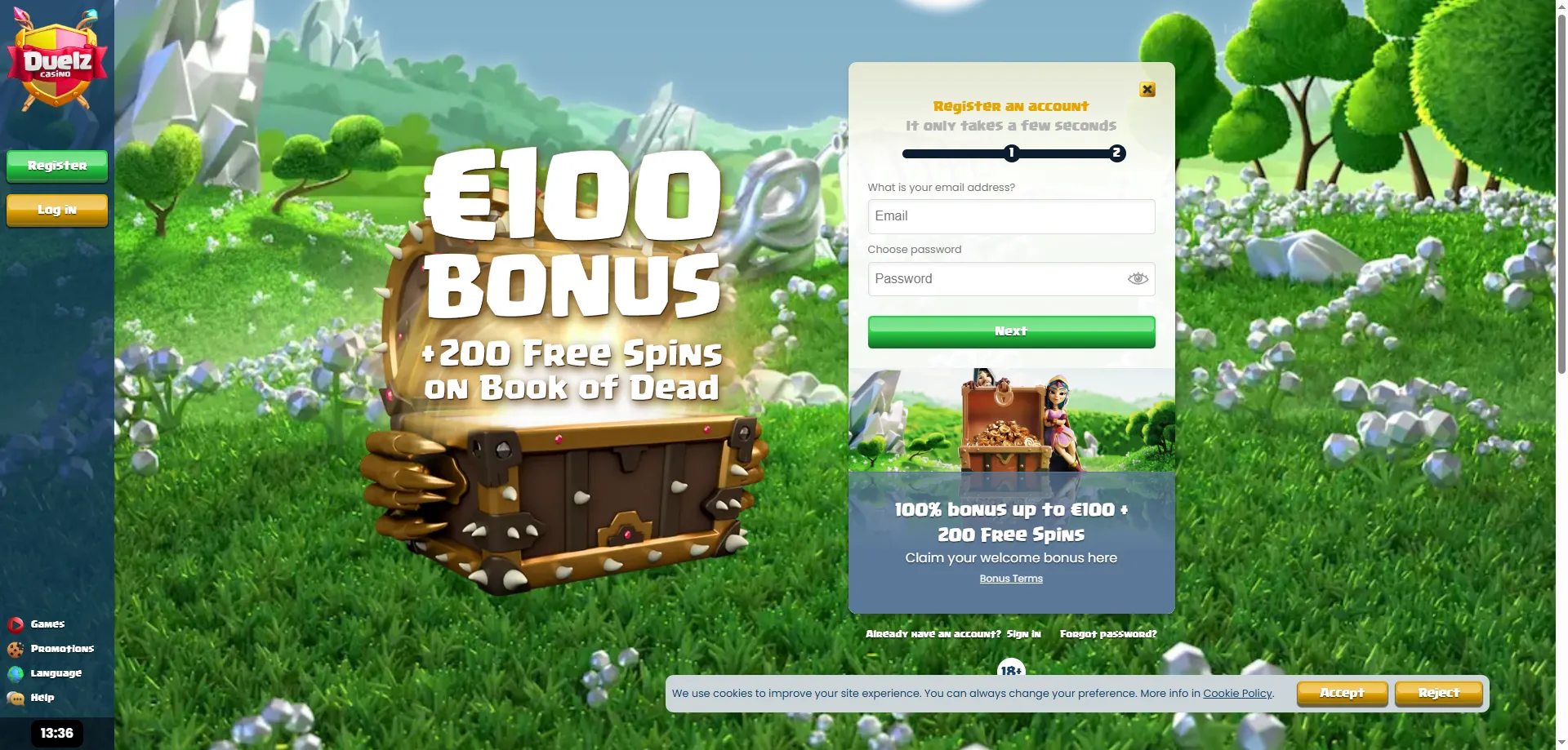 Rejestracja konta gracza w Duelz Casino krok po kroku